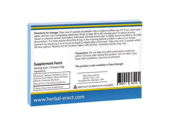 Herbal Erect - Regular Strength (1 pack) - FREE sample - Only Pay $5 for Shipping - SYSTEM FOUR CORPORATION